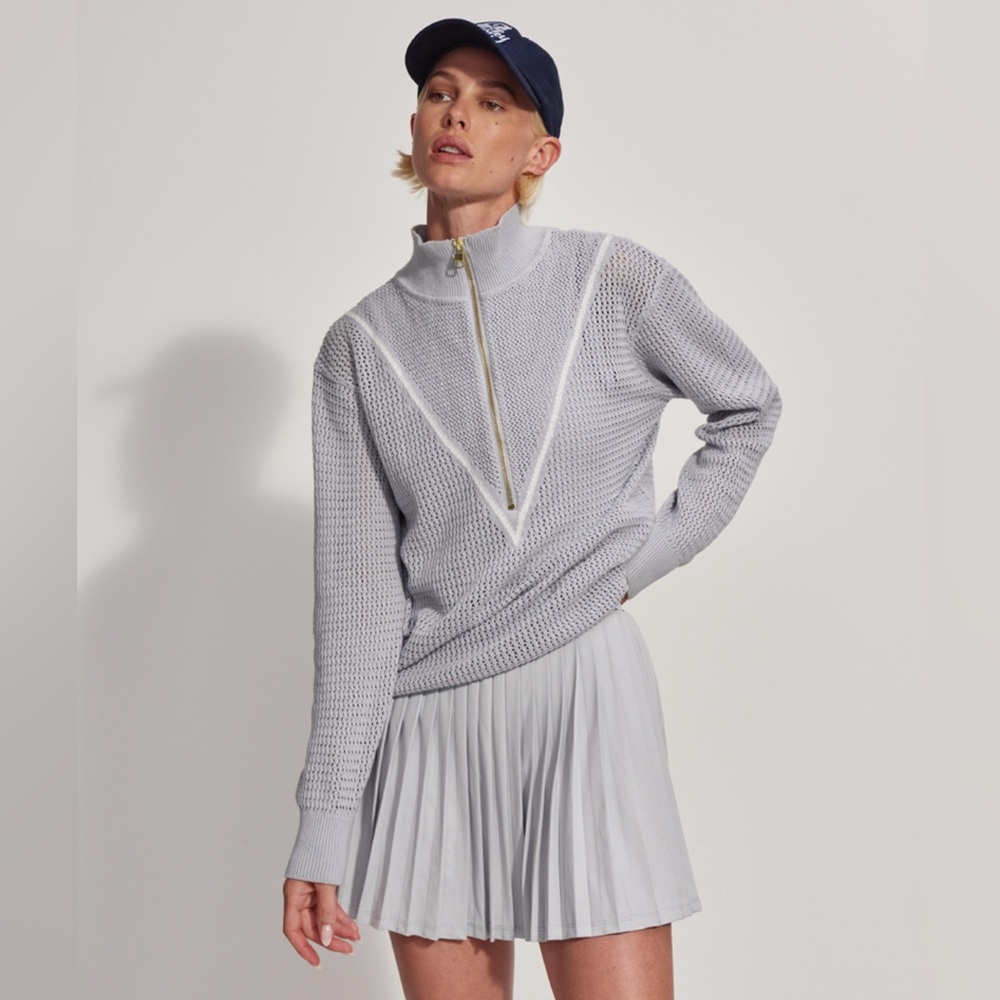 Varley Gray Half-Zip Sweater